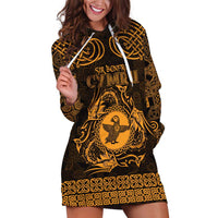 Personalized Pembrokeshire Sir Benfro Hoodie Dress Gold Puffin Celtic-inspired - Wonder Print Shop