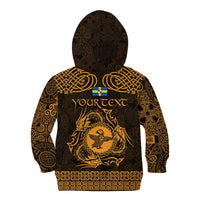 Personalized Pembrokeshire Sir Benfro Kid Hoodie Gold Puffin Celtic-inspired - Wonder Print Shop