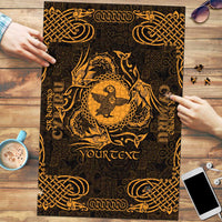 Personalized Pembrokeshire Sir Benfro Puzzle Gold Puffin Celtic-inspired - Wonder Print Shop