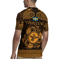 Personalized Pembrokeshire Sir Benfro Rugby Jersey Gold Puffin Celtic-inspired - Wonder Print Shop