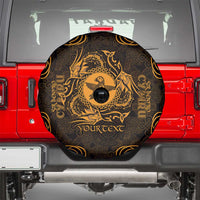 Personalized Pembrokeshire Sir Benfro Spare Tire Cover Gold Puffin Celtic-inspired - Wonder Print Shop
