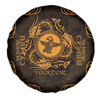 Personalized Pembrokeshire Sir Benfro Spare Tire Cover Gold Puffin Celtic-inspired - Wonder Print Shop