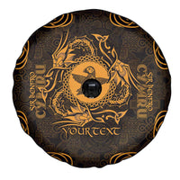 Personalized Pembrokeshire Sir Benfro Spare Tire Cover Gold Puffin Celtic-inspired - Wonder Print Shop