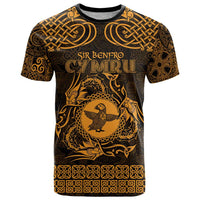 Personalized Pembrokeshire Sir Benfro T Shirt Gold Puffin Celtic-inspired - Wonder Print Shop