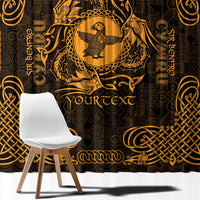Personalized Pembrokeshire Sir Benfro Window Curtain Gold Puffin Celtic-inspired - Wonder Print Shop