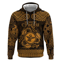 Personalized Pembrokeshire Sir Benfro Zip Hoodie Gold Puffin Celtic-inspired - Wonder Print Shop