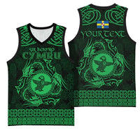 Personalized Pembrokeshire Sir Benfro Basketball Jersey Green Puffin Celtic-inspired - Wonder Print Shop