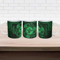 Personalized Pembrokeshire Sir Benfro Ceramic Mug Green Puffin Celtic-inspired - Wonder Print Shop
