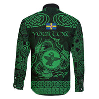 Personalized Pembrokeshire Sir Benfro Family Matching Puletasi and Hawaiian Shirt Green Puffin Celtic-inspired - Wonder Print Shop