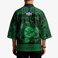 Personalized Pembrokeshire Sir Benfro Kimono Green Puffin Celtic-inspired - Wonder Print Shop