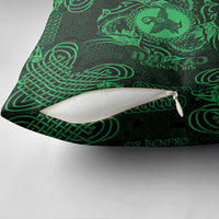 Personalized Pembrokeshire Sir Benfro Pillow Cover Green Puffin Celtic-inspired - Wonder Print Shop
