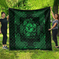 Personalized Pembrokeshire Sir Benfro Quilt Green Puffin Celtic-inspired - Wonder Print Shop