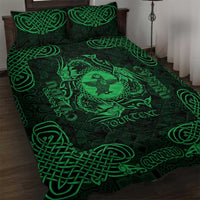 Personalized Pembrokeshire Sir Benfro Quilt Bed Set Green Puffin Celtic-inspired - Wonder Print Shop
