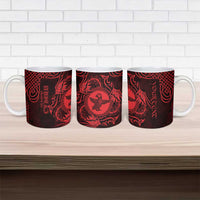 Personalized Pembrokeshire Sir Benfro Ceramic Mug Red Puffin Celtic-inspired - Wonder Print Shop