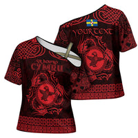 Personalized Pembrokeshire Sir Benfro Cross Shoulder Shirt Red Puffin Celtic-inspired - Wonder Print Shop