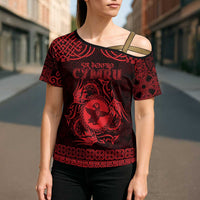 Personalized Pembrokeshire Sir Benfro Cross Shoulder Shirt Red Puffin Celtic-inspired - Wonder Print Shop