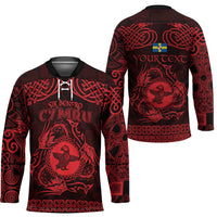 Personalized Pembrokeshire Sir Benfro Hockey Jersey Red Puffin Celtic-inspired - Wonder Print Shop