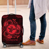 Personalized Pembrokeshire Sir Benfro Luggage Cover Red Puffin Celtic-inspired - Wonder Print Shop