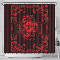 Personalized Pembrokeshire Sir Benfro Shower Curtain Red Puffin Celtic-inspired - Wonder Print Shop