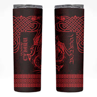 Personalized Pembrokeshire Sir Benfro Skinny Tumbler Red Puffin Celtic-inspired - Wonder Print Shop