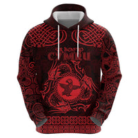 Personalized Pembrokeshire Sir Benfro Zip Hoodie Red Puffin Celtic-inspired - Wonder Print Shop