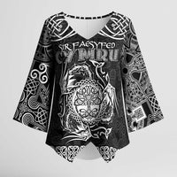 Personalized Radnorshire Sir Faesyfed Kimono Sleeve Blouse Black Oak Tree Of Life Celtic-inspired - Wonder Print Shop