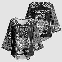 Personalized Radnorshire Sir Faesyfed Kimono Sleeve Blouse Black Oak Tree Of Life Celtic-inspired - Wonder Print Shop