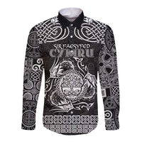 Personalized Radnorshire Sir Faesyfed Long Sleeve Button Shirt Black Oak Tree Of Life Celtic-inspired - Wonder Print Shop