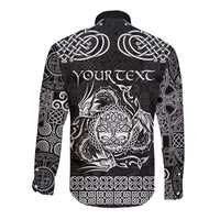 Personalized Radnorshire Sir Faesyfed Long Sleeve Button Shirt Black Oak Tree Of Life Celtic-inspired - Wonder Print Shop