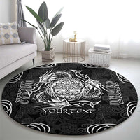 Personalized Radnorshire Sir Faesyfed Round Carpet Black Oak Tree Of Life Celtic-inspired - Wonder Print Shop