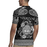 Personalized Radnorshire Sir Faesyfed Rugby Jersey Black Oak Tree Of Life Celtic-inspired - Wonder Print Shop