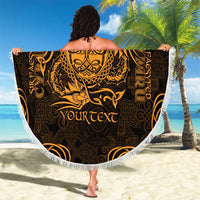 Personalized Radnorshire Sir Faesyfed Beach Blanket Gold Oak Tree Of Life Celtic-inspired - Wonder Print Shop