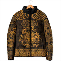 Personalized Radnorshire Sir Faesyfed Padded Jacket Gold Oak Tree Of Life Celtic-inspired - Wonder Print Shop