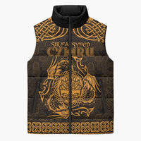 Personalized Radnorshire Sir Faesyfed Sleeveless Puffer Jacket Gold Oak Tree Of Life Celtic-inspired - Wonder Print Shop
