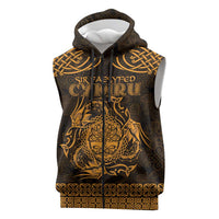Personalized Radnorshire Sir Faesyfed Sleeveless Zip Hoodie Gold Oak Tree Of Life Celtic-inspired - Wonder Print Shop