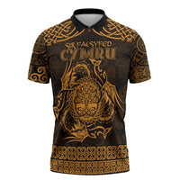 Personalized Radnorshire Sir Faesyfed Zipper Polo Shirt Gold Oak Tree Of Life Celtic-inspired - Wonder Print Shop