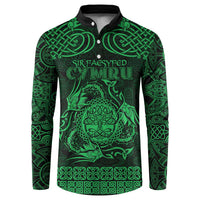 Personalized Radnorshire Sir Faesyfed Button Sweatshirt Green Oak Tree Of Life Celtic-inspired - Wonder Print Shop