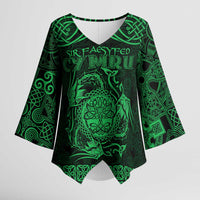 Personalized Radnorshire Sir Faesyfed Kimono Sleeve Blouse Green Oak Tree Of Life Celtic-inspired - Wonder Print Shop