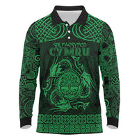 Personalized Radnorshire Sir Faesyfed Long Sleeve Polo Shirt Green Oak Tree Of Life Celtic-inspired - Wonder Print Shop