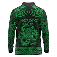 Personalized Radnorshire Sir Faesyfed Long Sleeve Polo Shirt Green Oak Tree Of Life Celtic-inspired - Wonder Print Shop