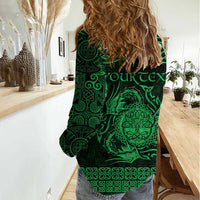 Personalized Radnorshire Sir Faesyfed Women Casual Shirt Green Oak Tree Of Life Celtic-inspired - Wonder Print Shop