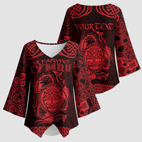 Personalized Radnorshire Sir Faesyfed Kimono Sleeve Blouse Red Oak Tree Of Life Celtic-inspired - Wonder Print Shop
