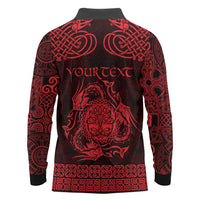 Personalized Radnorshire Sir Faesyfed Long Sleeve Polo Shirt Red Oak Tree Of Life Celtic-inspired - Wonder Print Shop