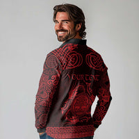 Personalized Radnorshire Sir Faesyfed Long Sleeve Polo Shirt Red Oak Tree Of Life Celtic-inspired - Wonder Print Shop