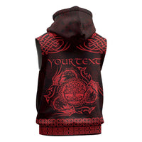 Personalized Radnorshire Sir Faesyfed Sleeveless Zip Hoodie Red Oak Tree Of Life Celtic-inspired - Wonder Print Shop