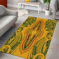 Africa Dashiki Area Rug African Tribal Art Mixed Polynesian Tattoo Gold Color Unique LT9 - Wonder Print Shop