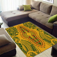 Africa Dashiki Area Rug African Tribal Art Mixed Polynesian Tattoo Gold Color Unique LT9 - Wonder Print Shop