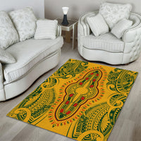Africa Dashiki Area Rug African Tribal Art Mixed Polynesian Tattoo Gold Color Unique LT9 - Wonder Print Shop