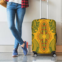 Africa Dashiki Luggage Cover African Tribal Art Mixed Polynesian Tattoo Gold Color Unique - Wonder Print Shop