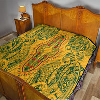 Africa Dashiki Quilt African Tribal Art Mixed Polynesian Tattoo Gold Color Unique - Wonder Print Shop